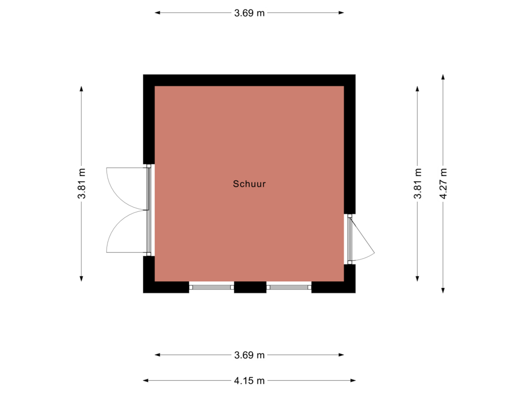 View floorplan of Berging 2 of Oosterhulst 49-A