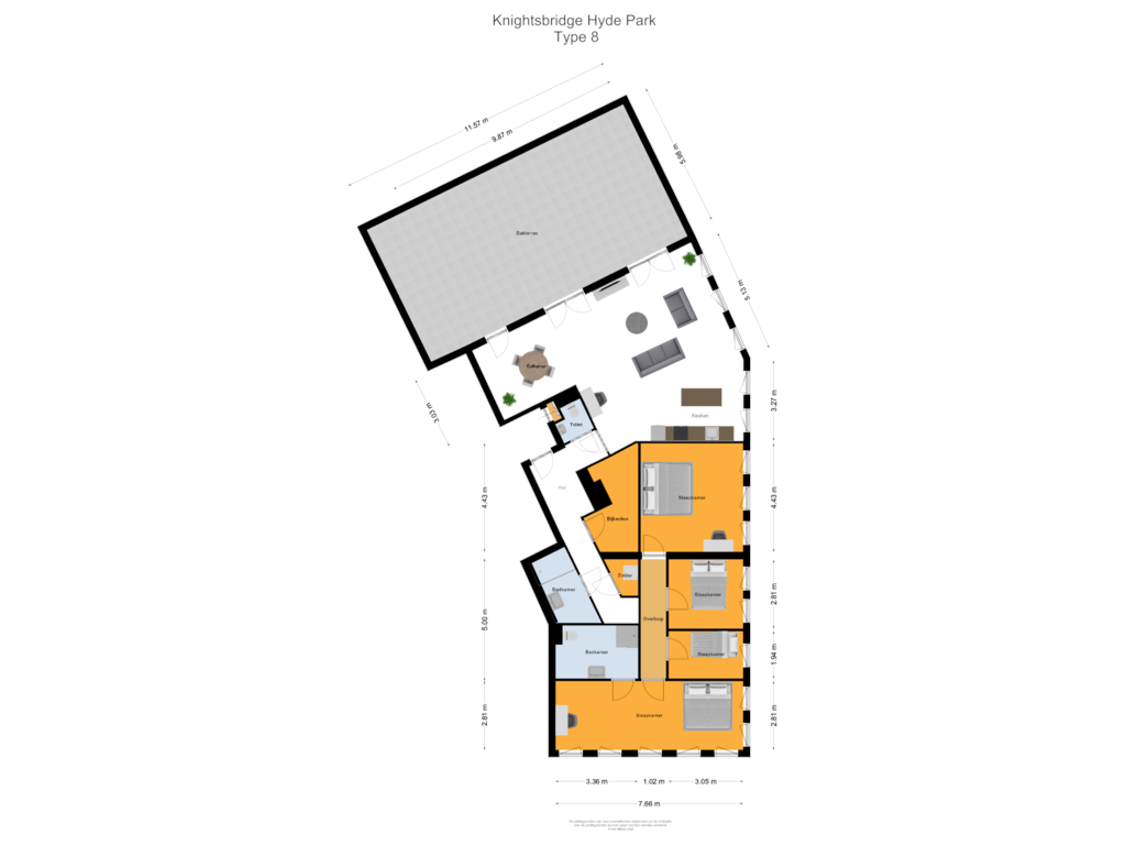 Bekijk plattegrond van First floor van Knightsbridge Hyde Park huis 3 type 4