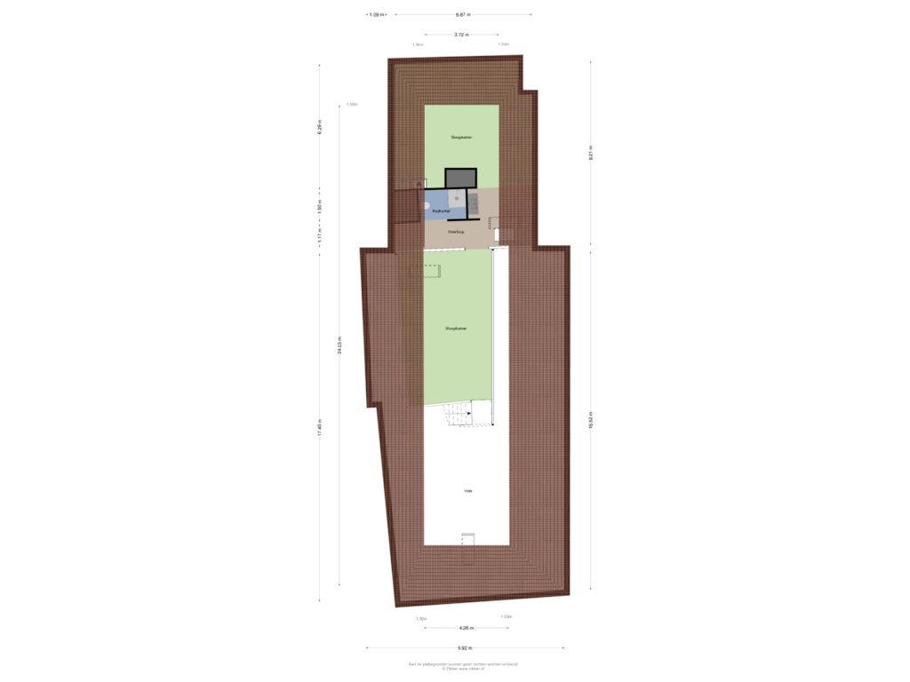 Bekijk plattegrond van Hoofdhuis 1e Verdieping van Hoefweg 4