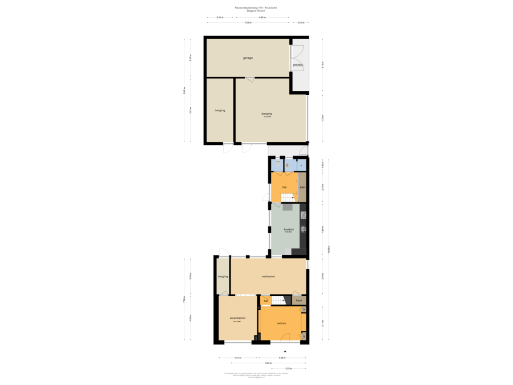 Bekijk plattegrond van BEGANE GROND van Roosendaalseweg 114