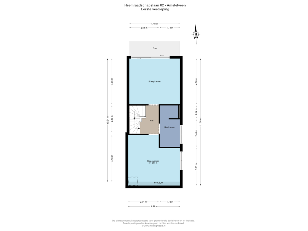 Bekijk plattegrond van 1e v van Heemraadschapslaan 82