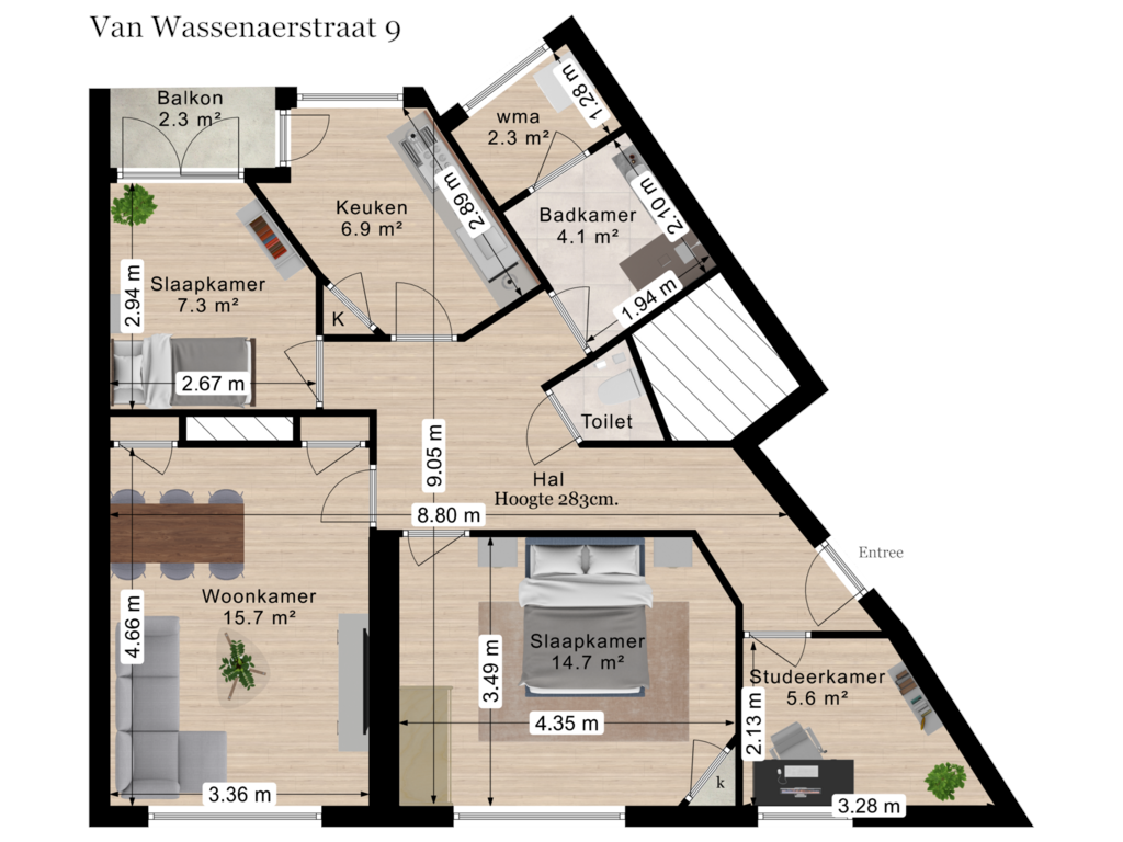 Bekijk plattegrond van Van Wassenaerstraat 9 van van Wassenaerstraat 9