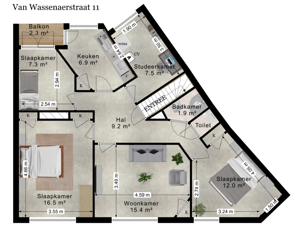 Bekijk plattegrond van Van Wassenaerstraat 11 van van Wassenaerstraat 11