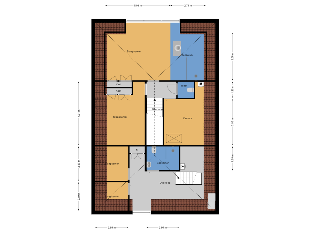 View floorplan of Eerste verdieping of Elte Martens Beimastrjitte 26