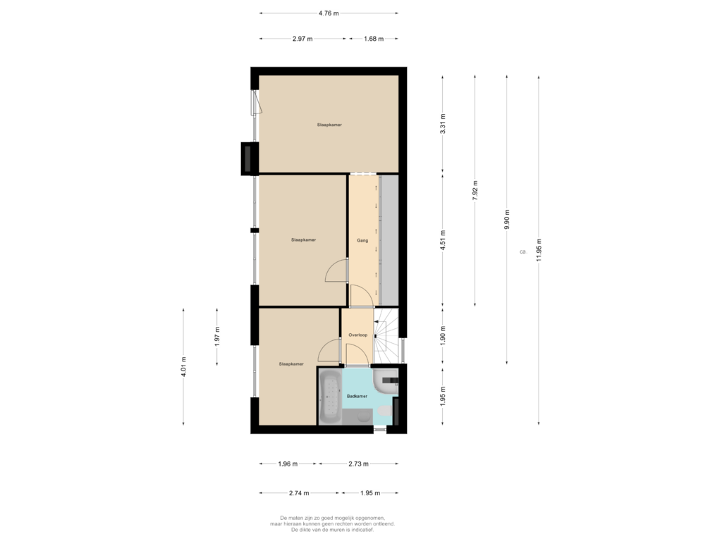 View floorplan of Verdieping of H.J.A.M. Schaepmanlaan 30