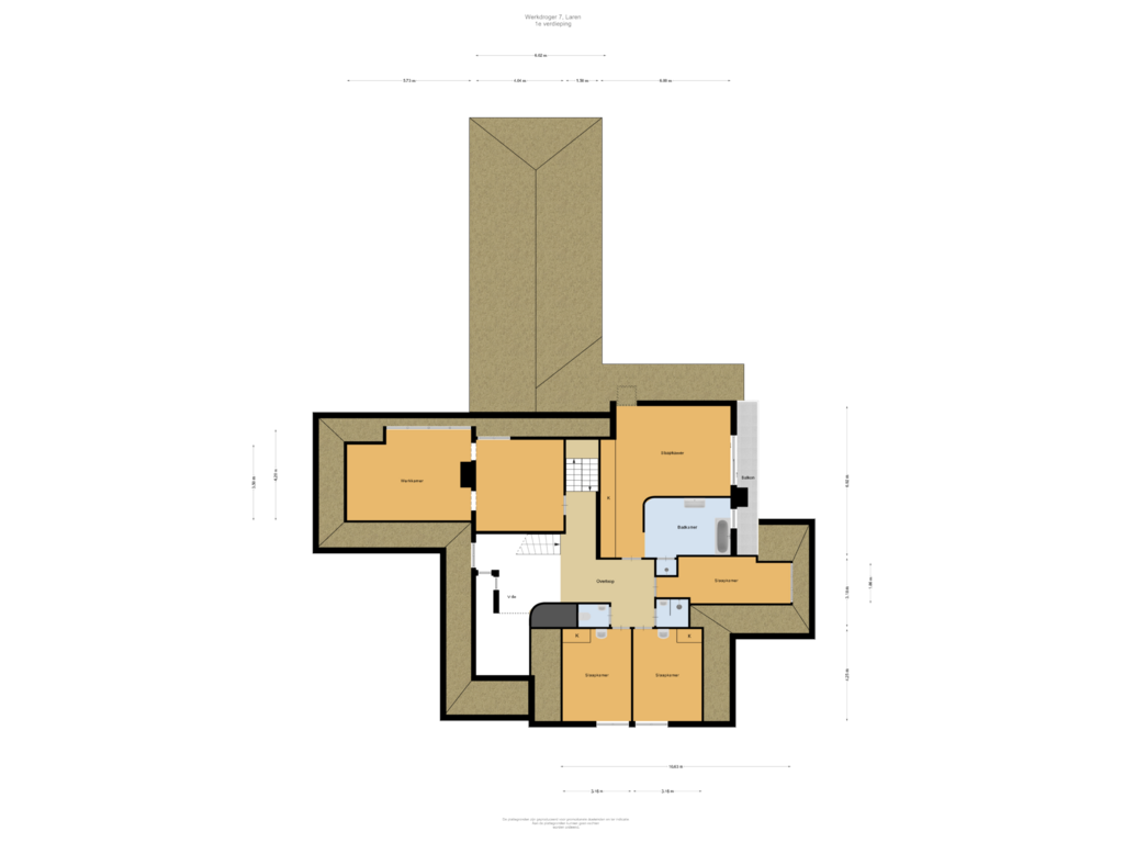 Bekijk plattegrond van 1e verdieping van Werkdroger 7