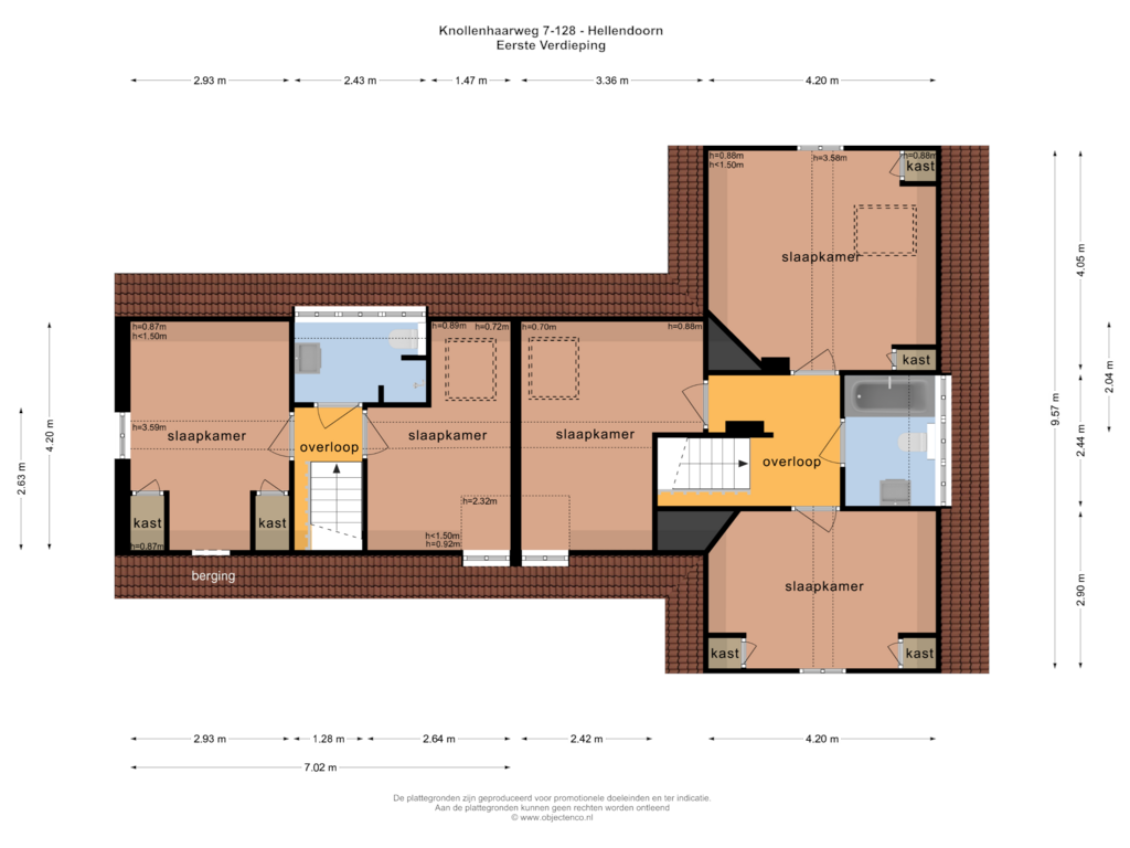 View floorplan of EERSTE VERDIEPING of Knollenhaarweg 7-128