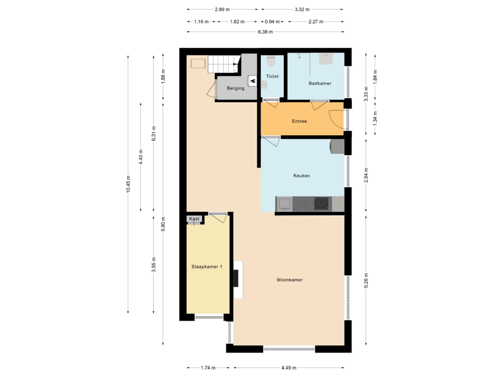 Bekijk plattegrond van Begane grond van Schoolstraat 5