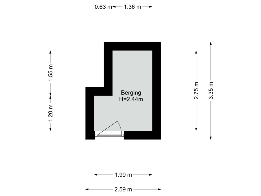 View floorplan of Berging of Cruquiuskade 195