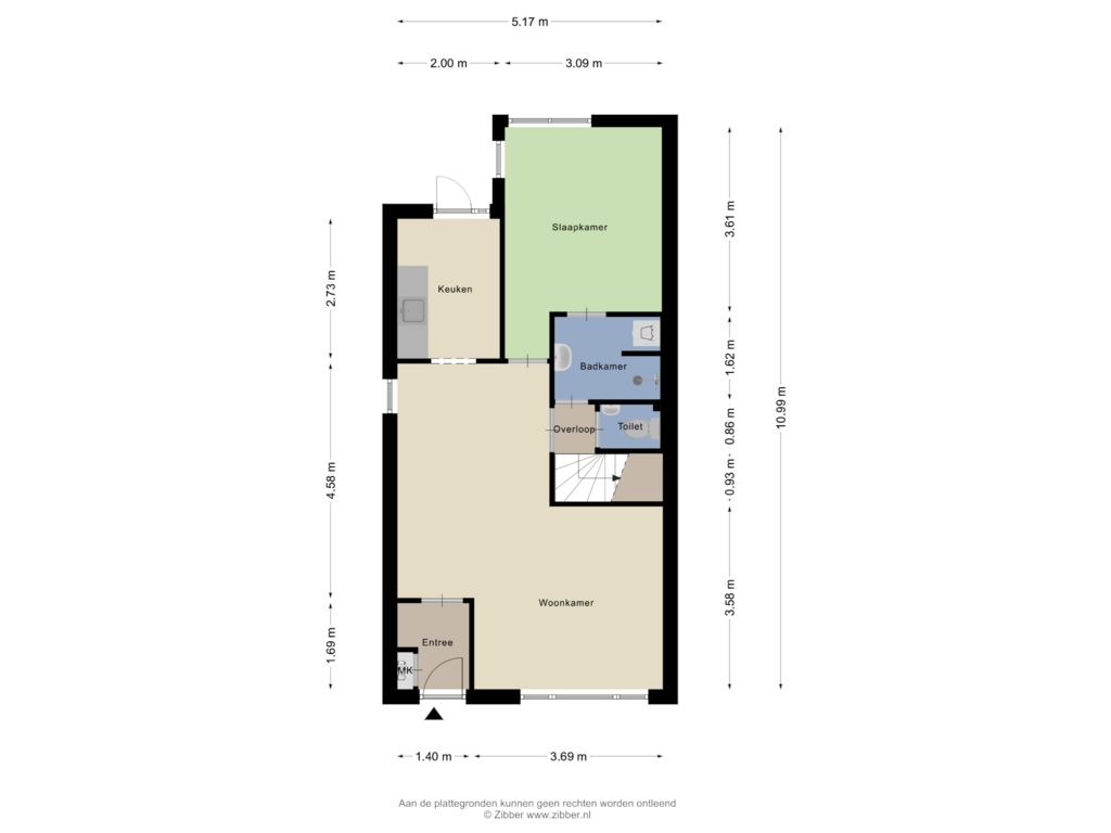 Bekijk plattegrond van Begane Grond van Bergwei 9