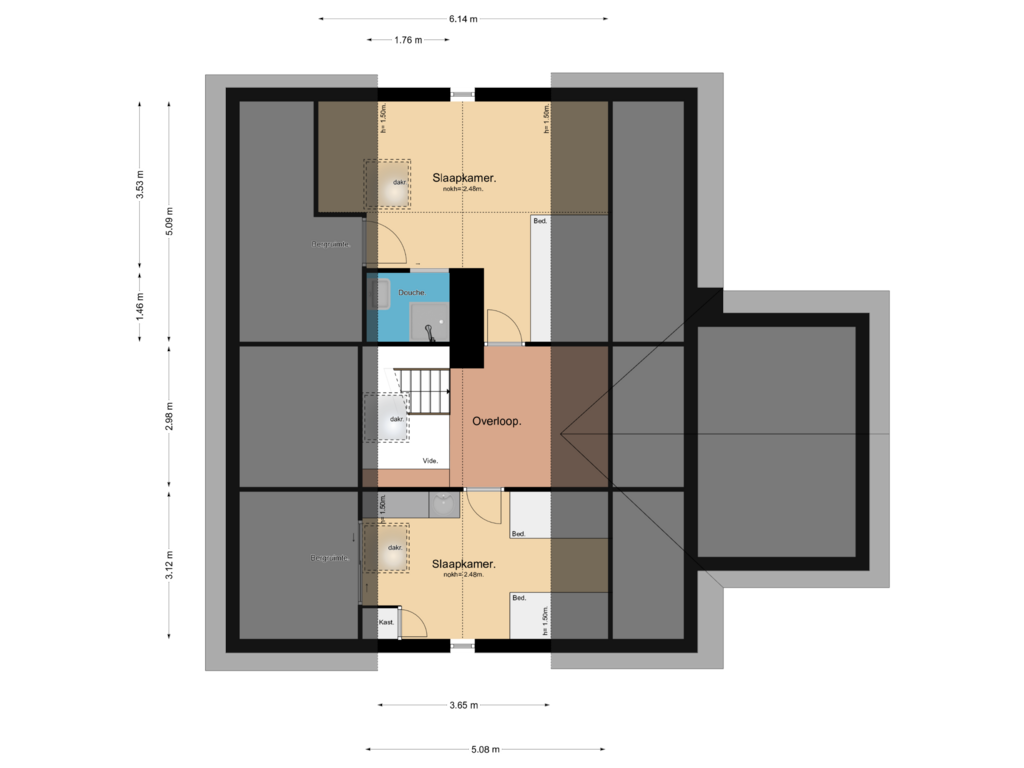 Bekijk plattegrond van 1e Verdieping van Bilderdijklaan 26