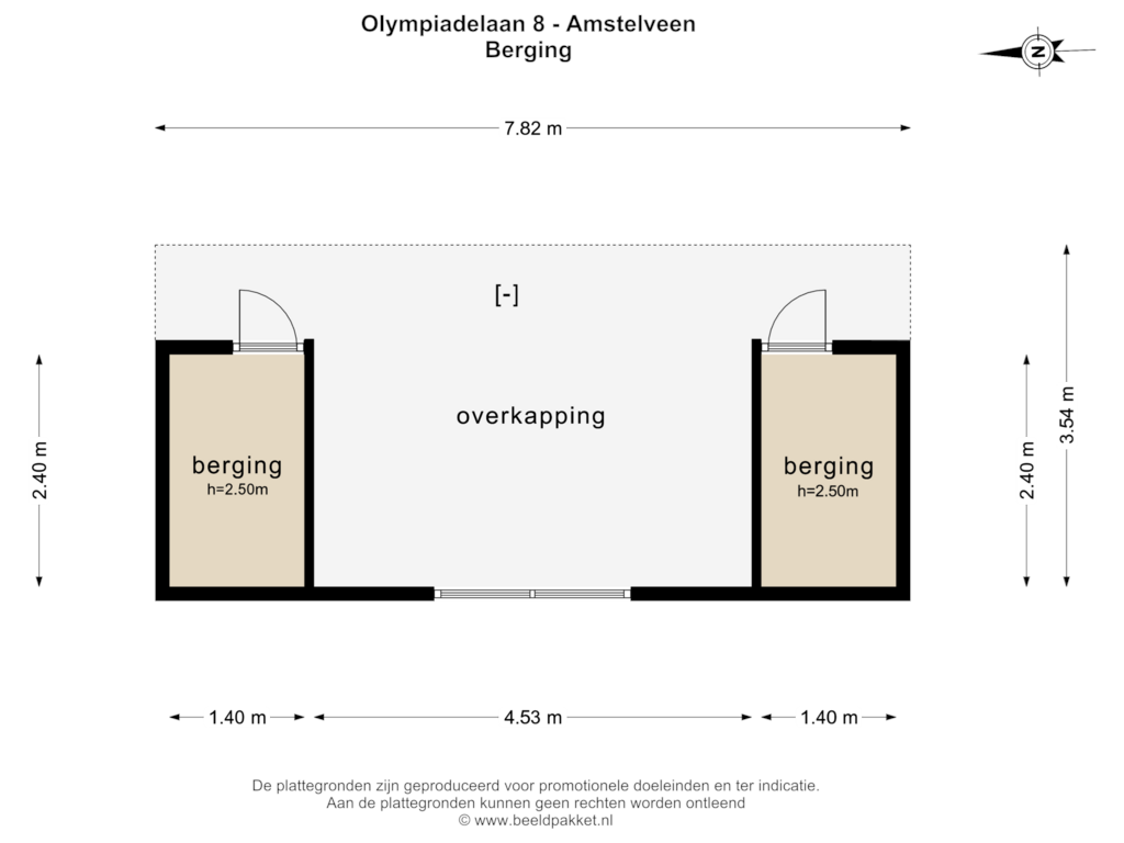 Bekijk plattegrond van BERGING van Olympiadelaan 8