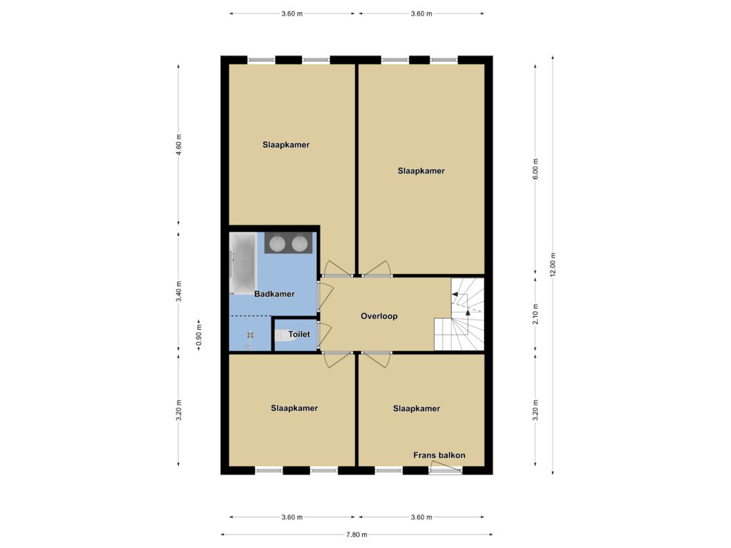 View floorplan of 1e Verdieping of Amaryllisstraat 16