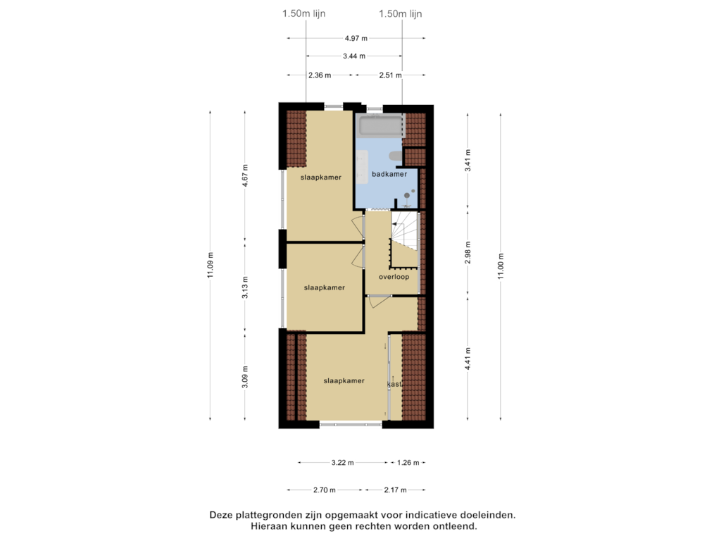 Bekijk plattegrond van 1e verdieping van Admiraal de Ruyterstraat 90