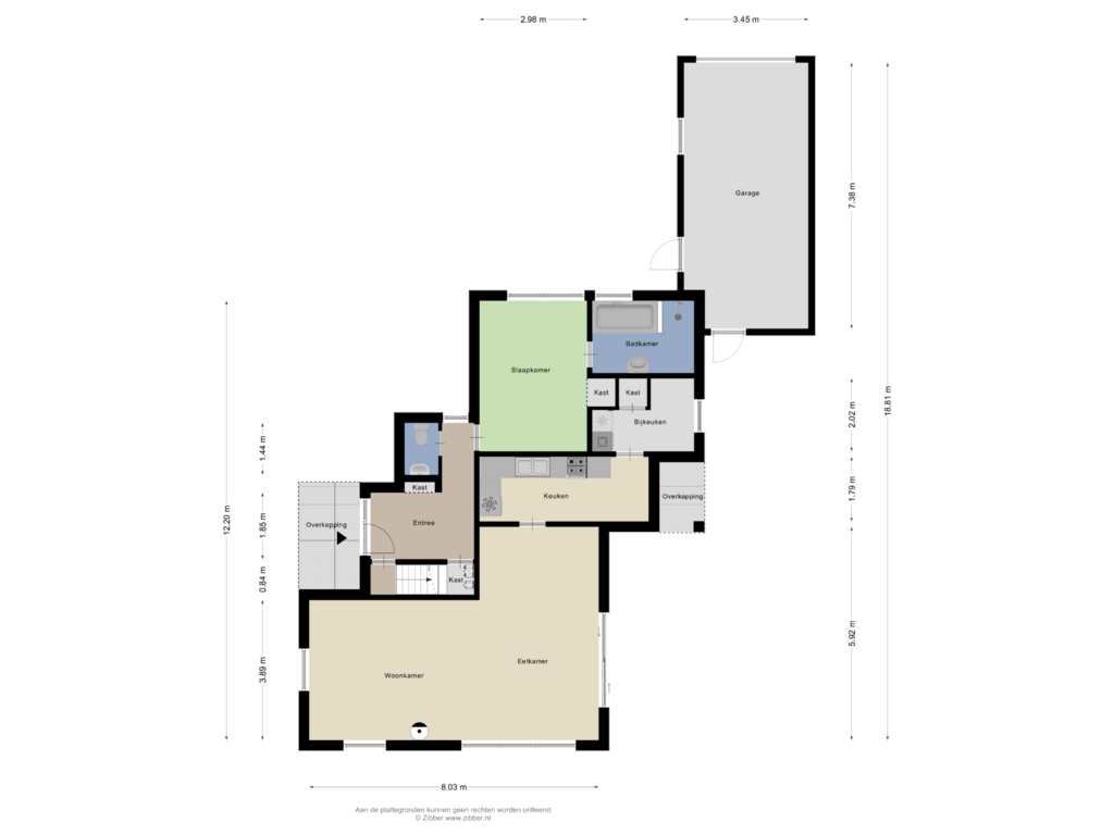 Bekijk plattegrond van Begane grond van Zandkampweg 1