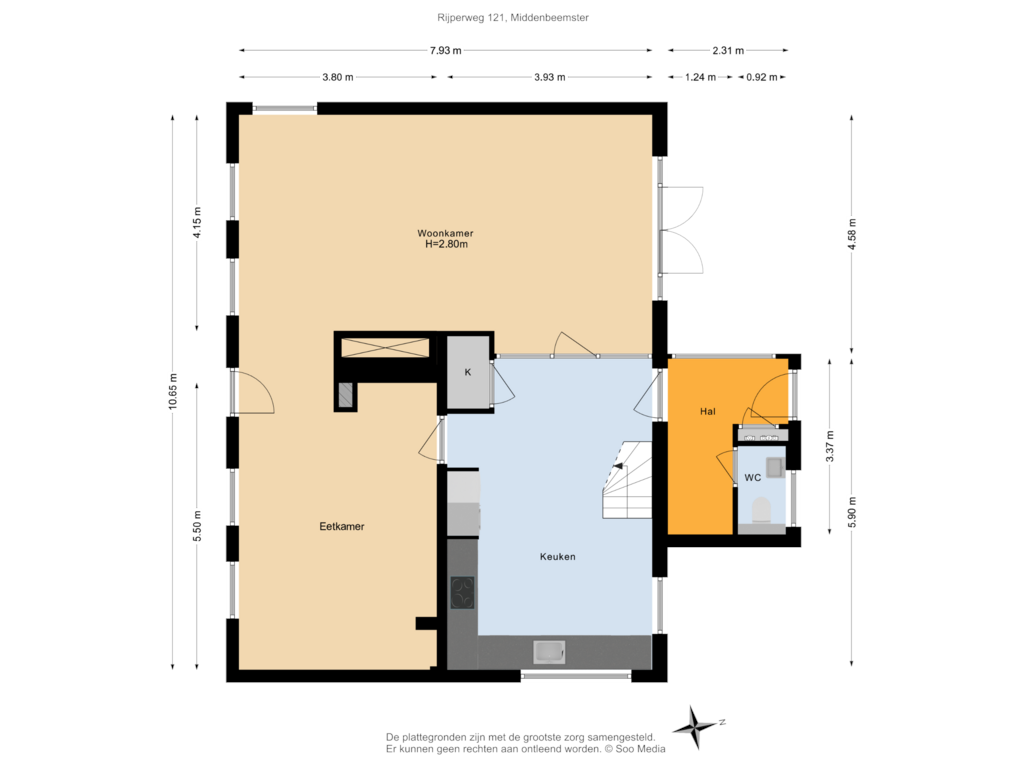 View floorplan of Begane Grond of Rijperweg 121