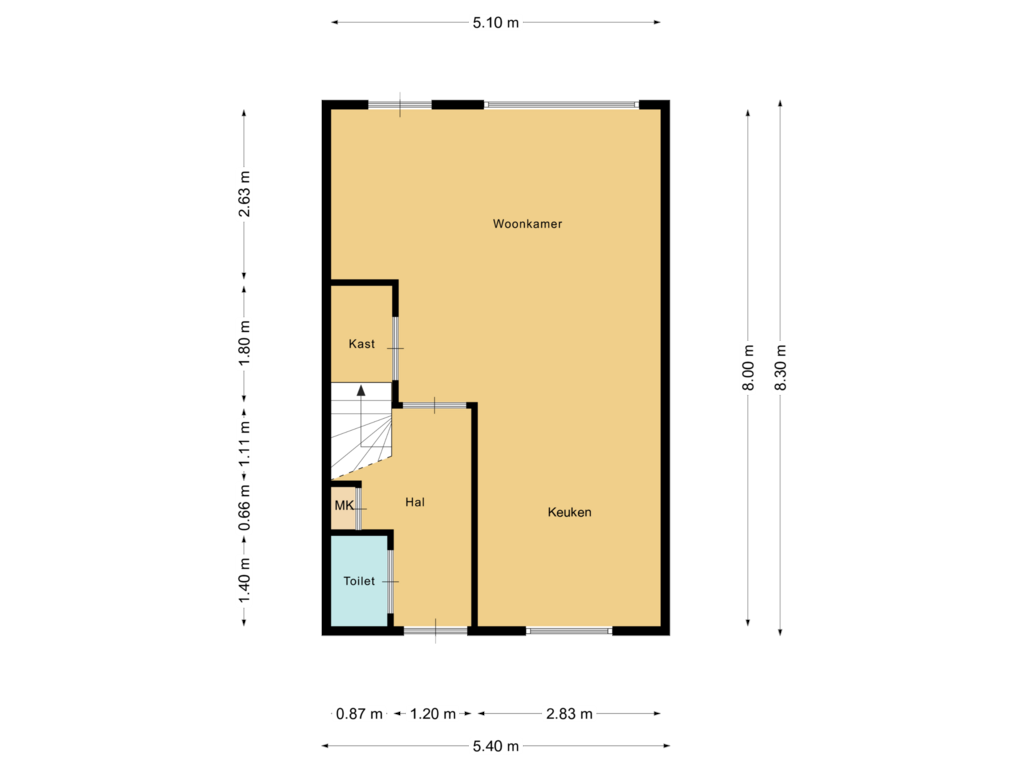 Bekijk plattegrond van First floor van Burgemeester Van Stapelestraat 5