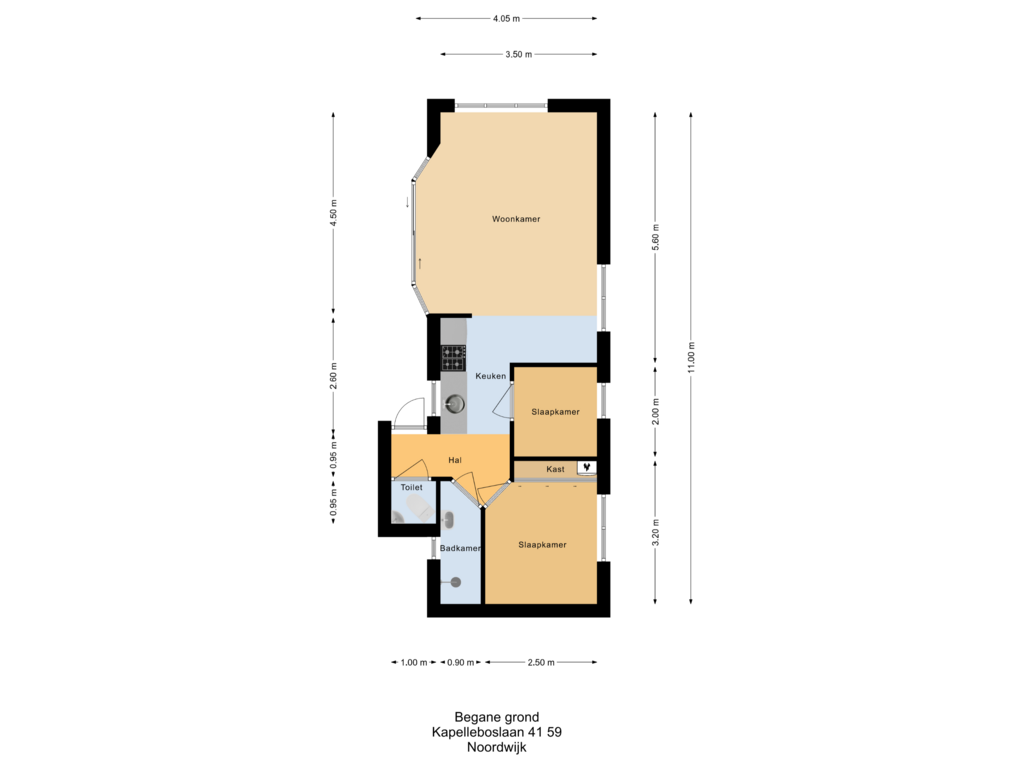 Bekijk plattegrond van Appartement van Kapelleboslaan 41-59