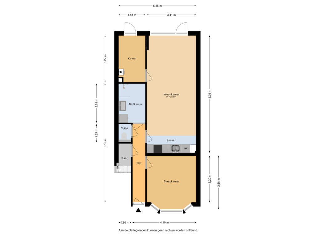 View floorplan of Begane Grond of Parallelstraat 48-A