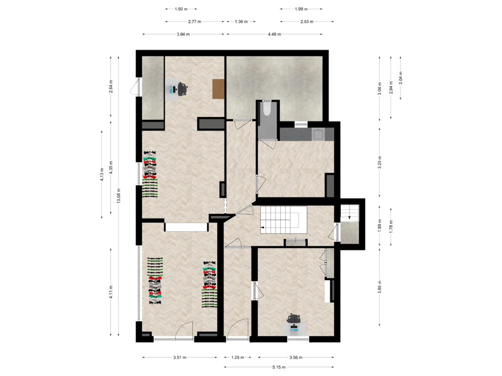 Bekijk plattegrond van Begane grond van Vierakkerstraat 15