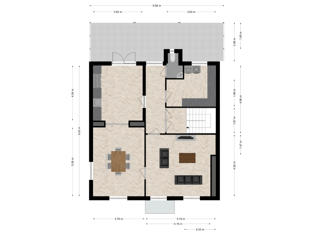 Bekijk plattegrond van Eerste verdieping van Vierakkerstraat 15