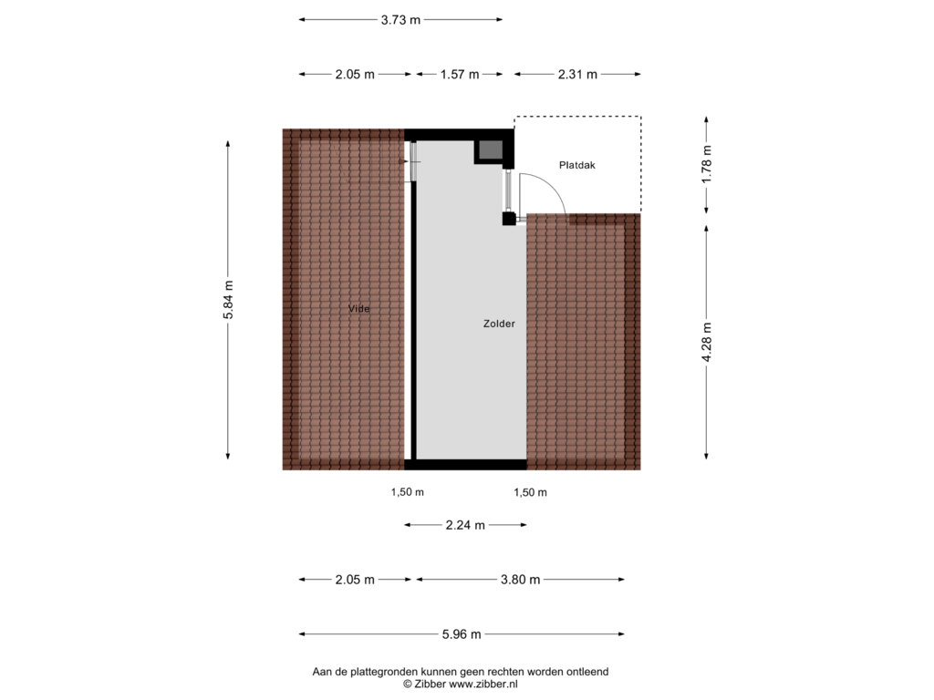 Bekijk plattegrond van Zolder van Sluisstraat 67