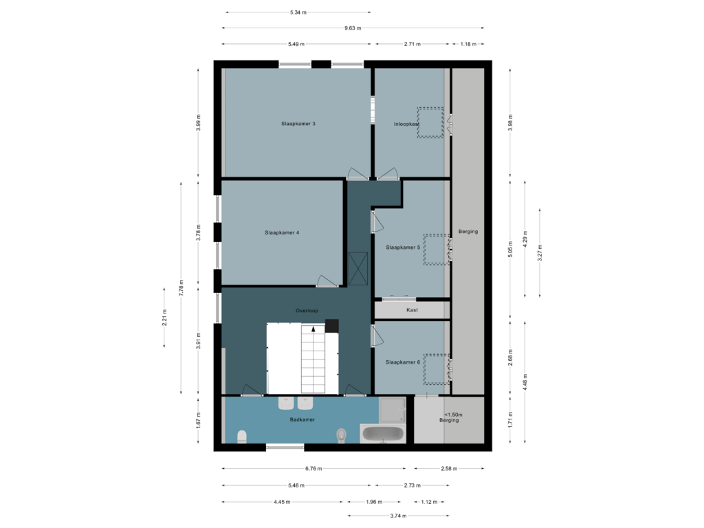 Bekijk plattegrond van Eerste verdieping van Nieuwland 39