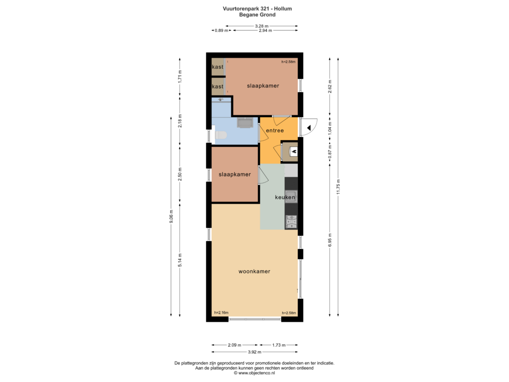 View floorplan of Begane Grond of Vuurtorenpark 321