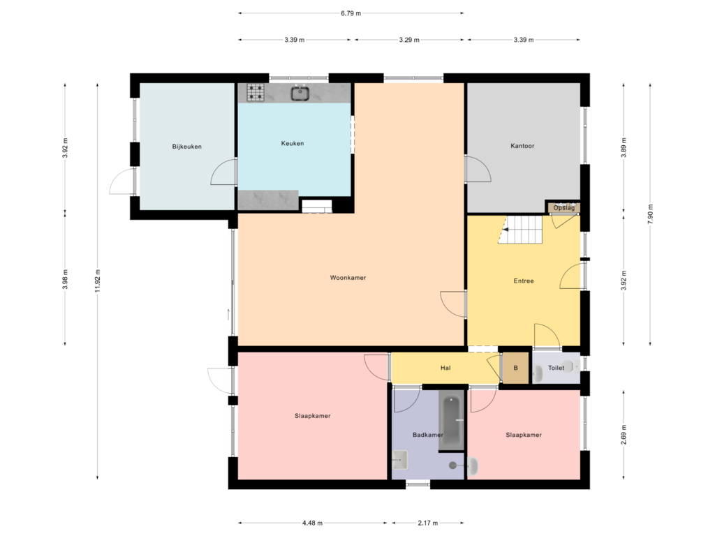 Bekijk plattegrond van Begane Grond van Hoofdweg 61-*