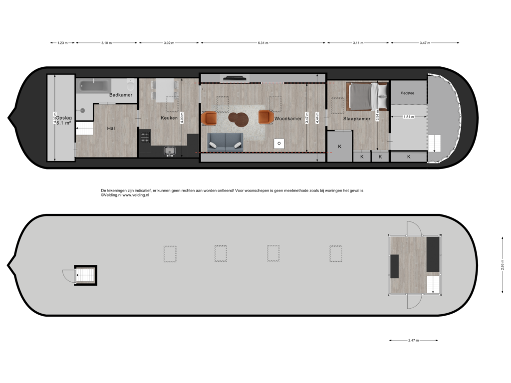 View floorplan of Woonlaag 1 of Groot Wezenland 63