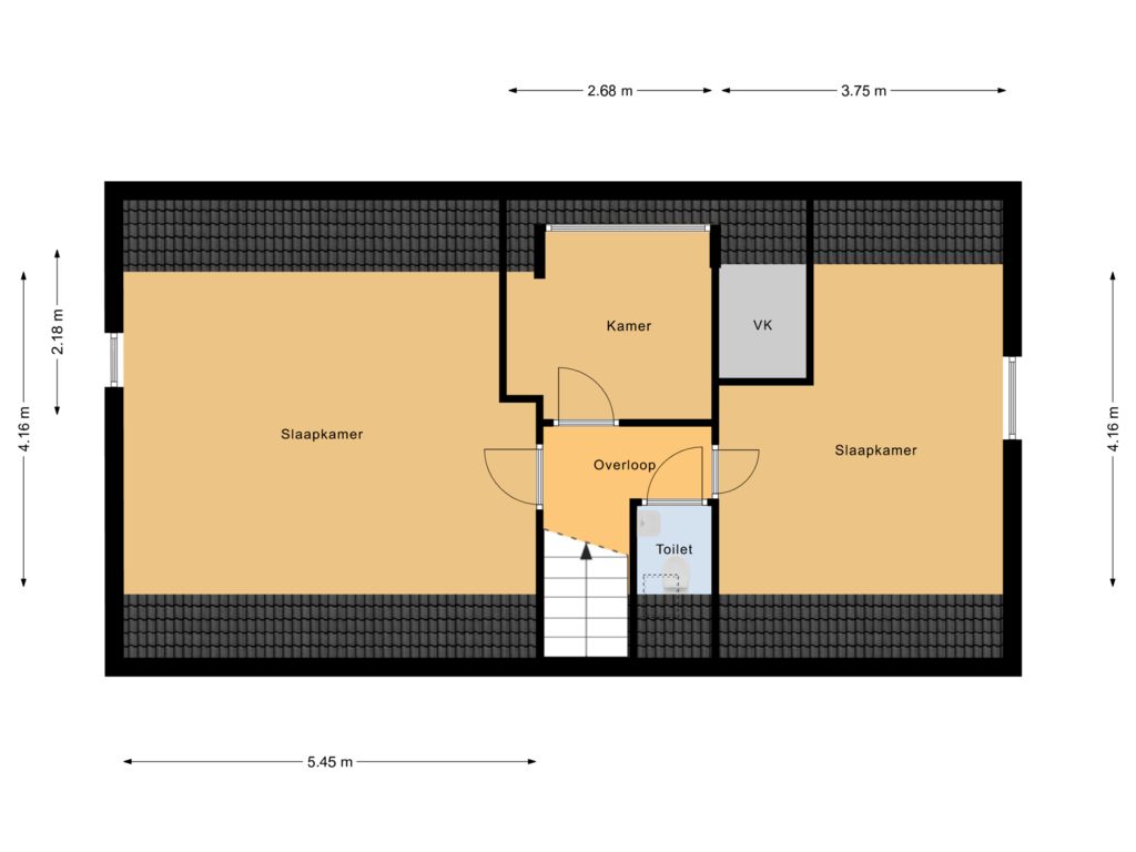 View floorplan of Eerste verdieping of Zuiderpark 23