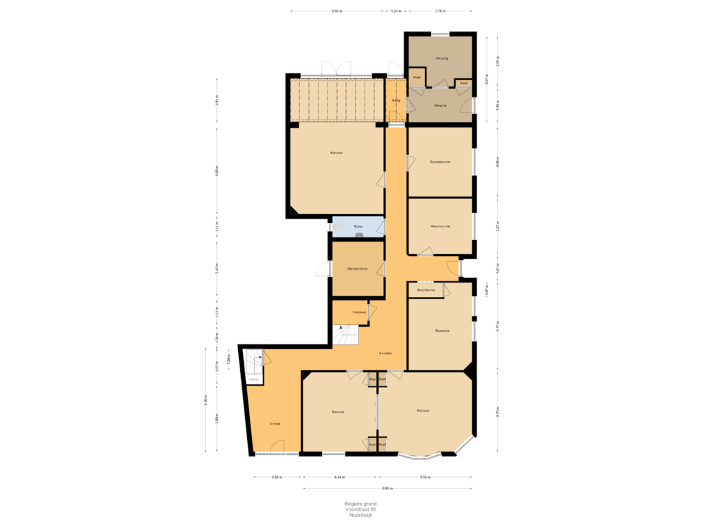 Bekijk plattegrond van Begane grond van Voorstraat 85