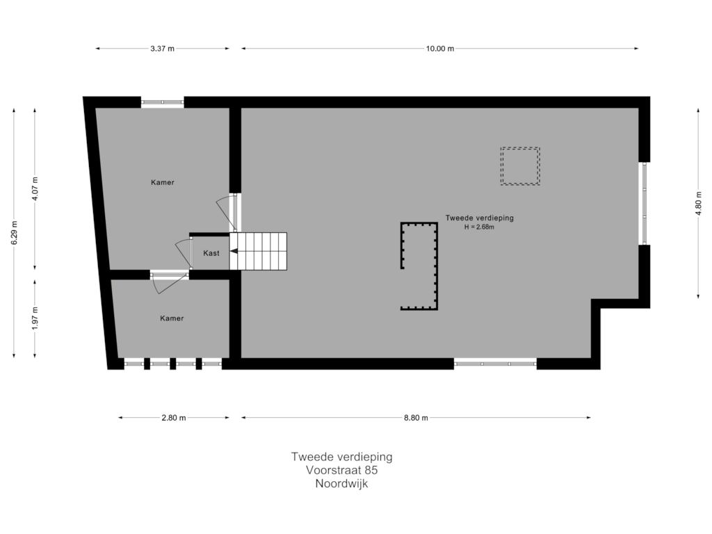 Bekijk plattegrond van Tweede verdieping van Voorstraat 85