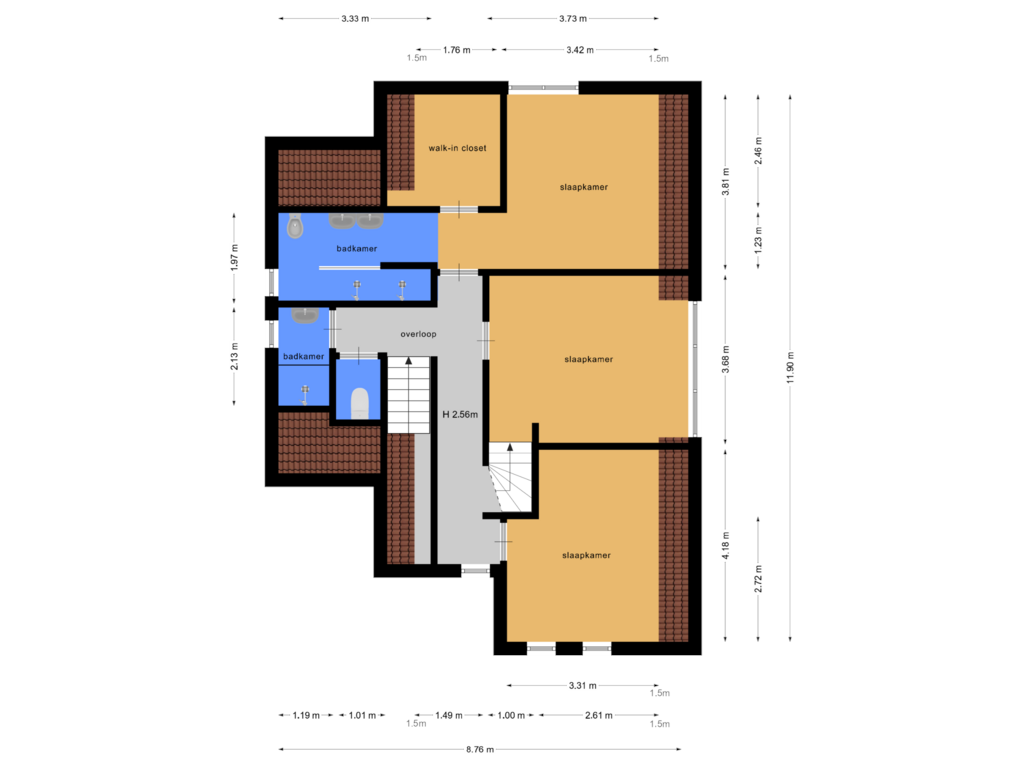 Bekijk plattegrond van 1e verdieping van Prinses Amaliahof 39