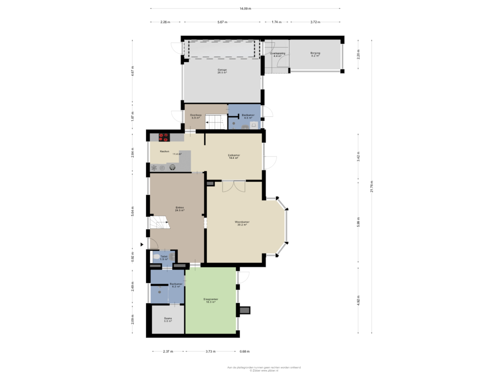 View floorplan of Begane Grond of Heckenweg 11