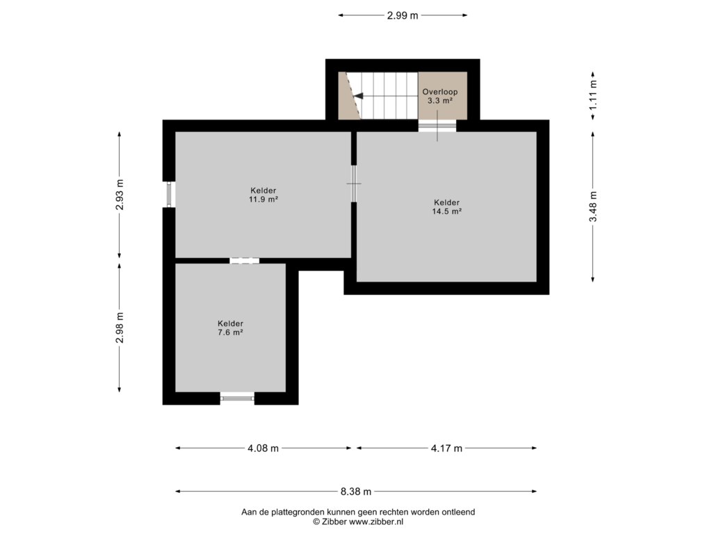 View floorplan of Kelder of Heckenweg 11