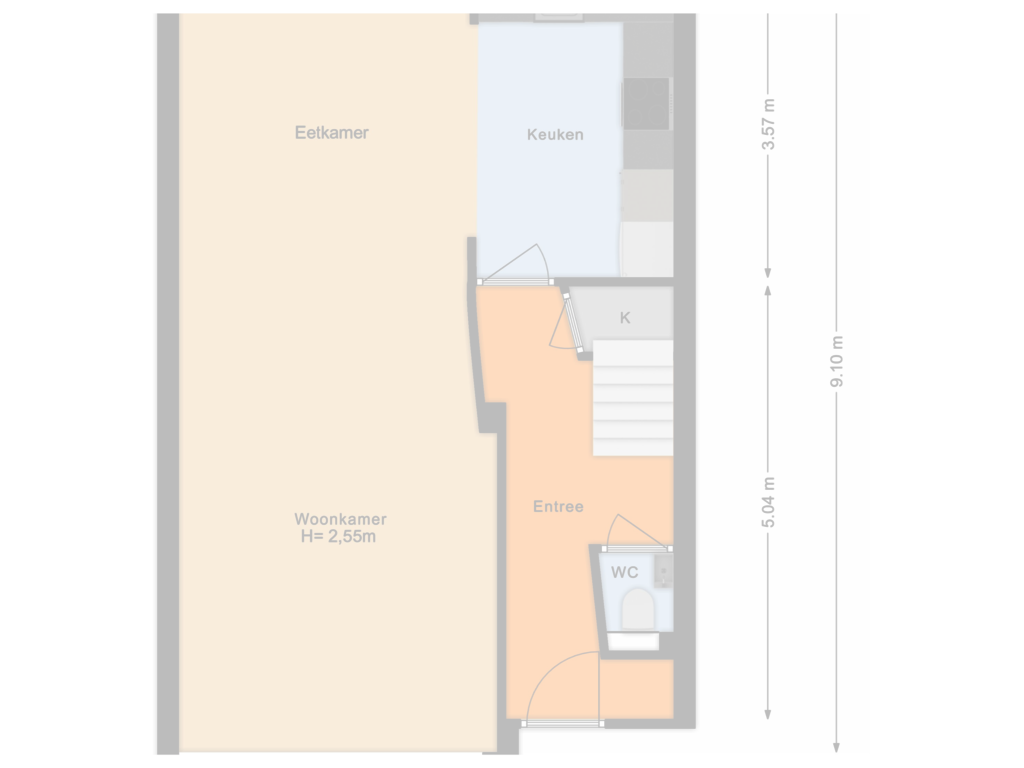 Bekijk plattegrond van begane grond van Prof. Lorentzlaan 53