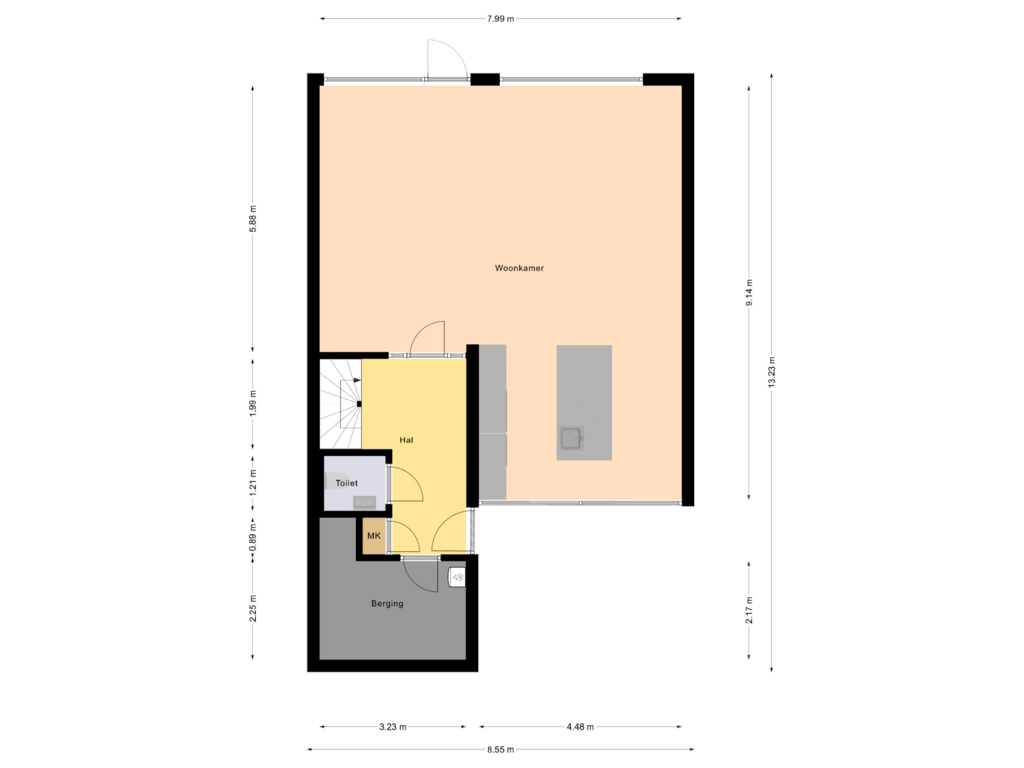 Bekijk plattegrond van Begane grond van Noorderstraat 219-E