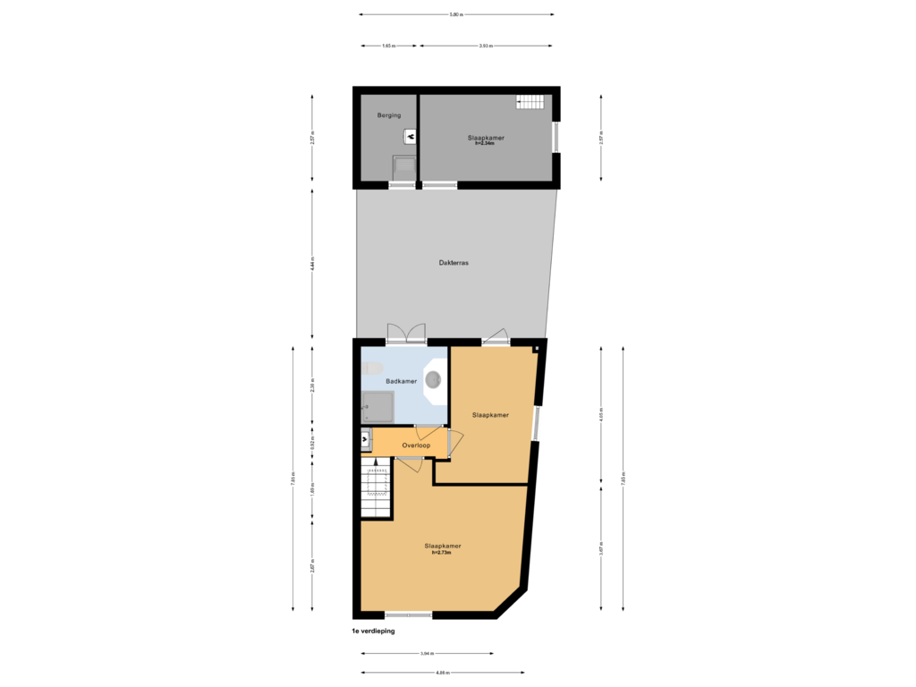 Bekijk plattegrond van 1e verdieping van Soendastraat 9