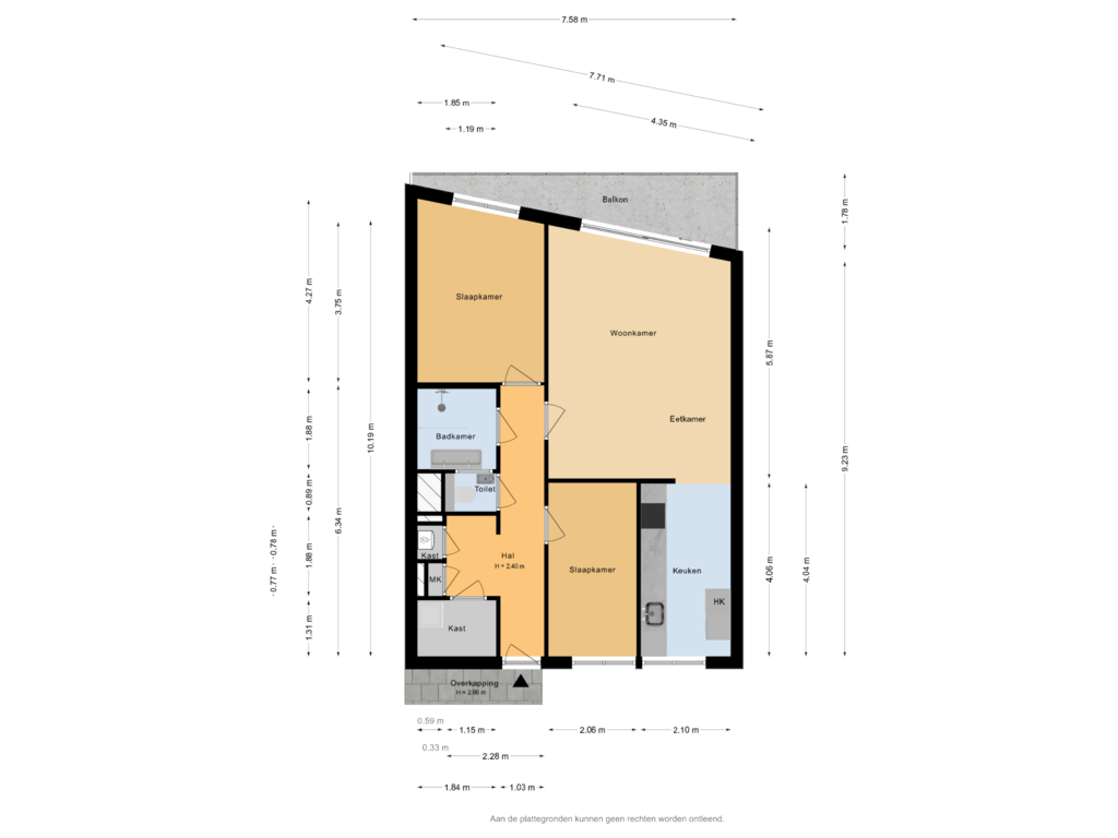 Bekijk plattegrond van Appartement van Claes de Vrieselaan 163