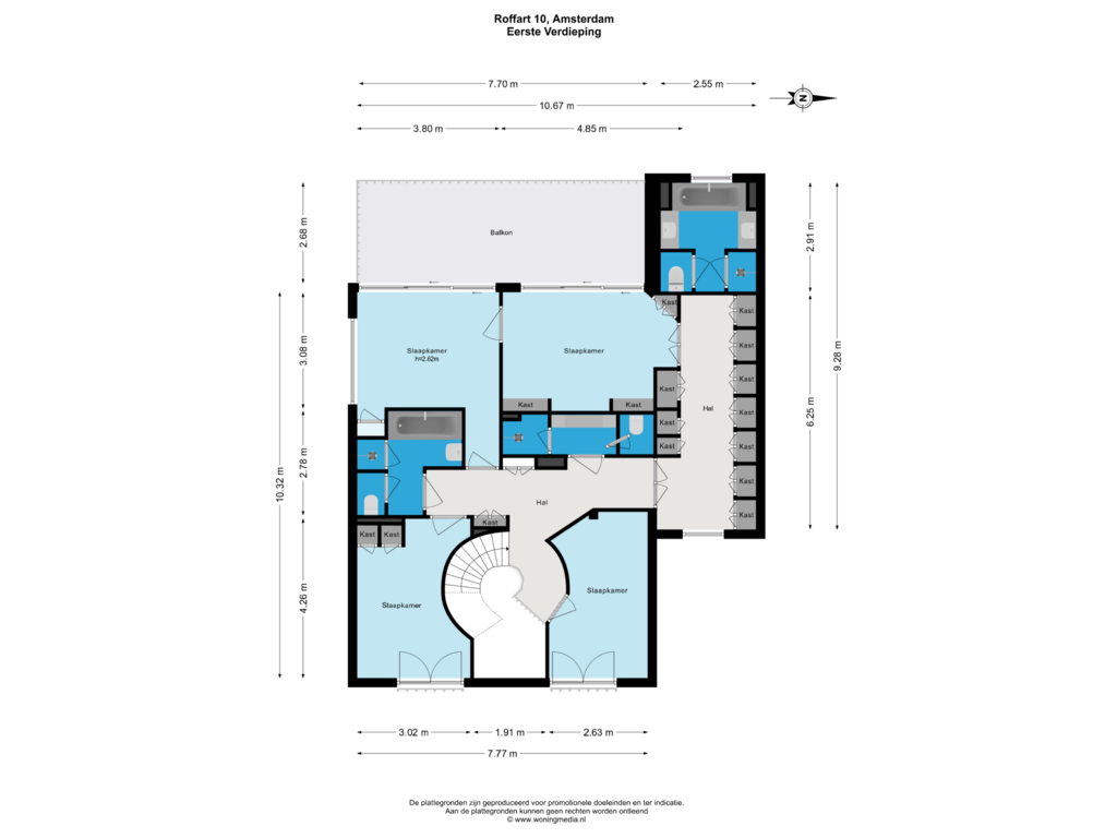 Bekijk plattegrond van Eerste Verdieping van Roffart 10