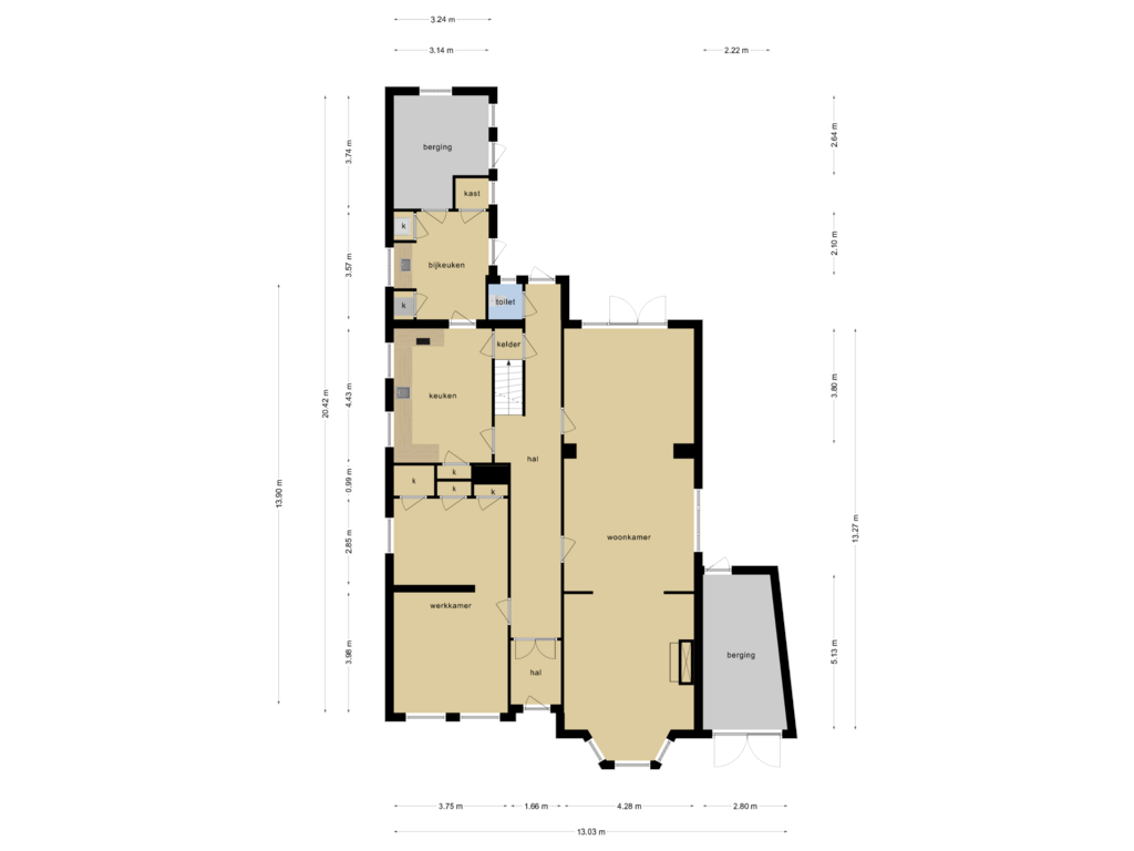 Bekijk plattegrond van Begane grond van Paardenstraat 14