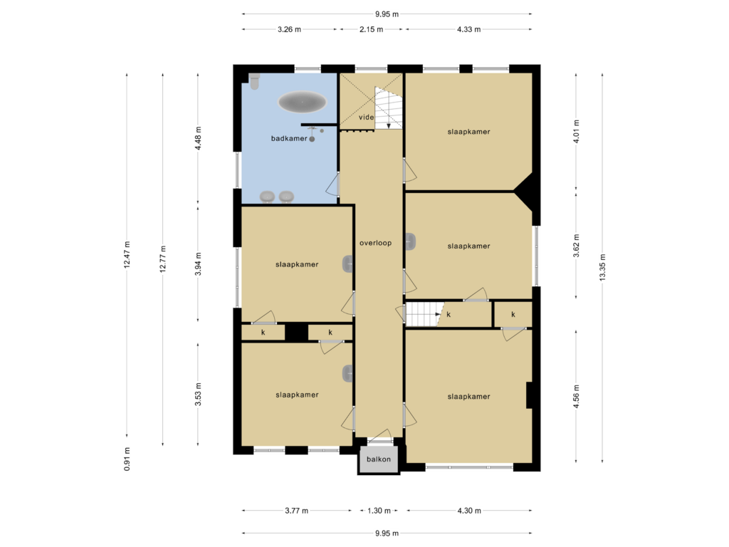 Bekijk plattegrond van 1e verdieping van Paardenstraat 14