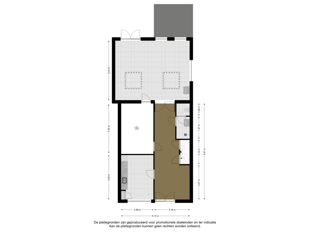 View floorplan of Winkel ruimte of Stationsstraat 2-B