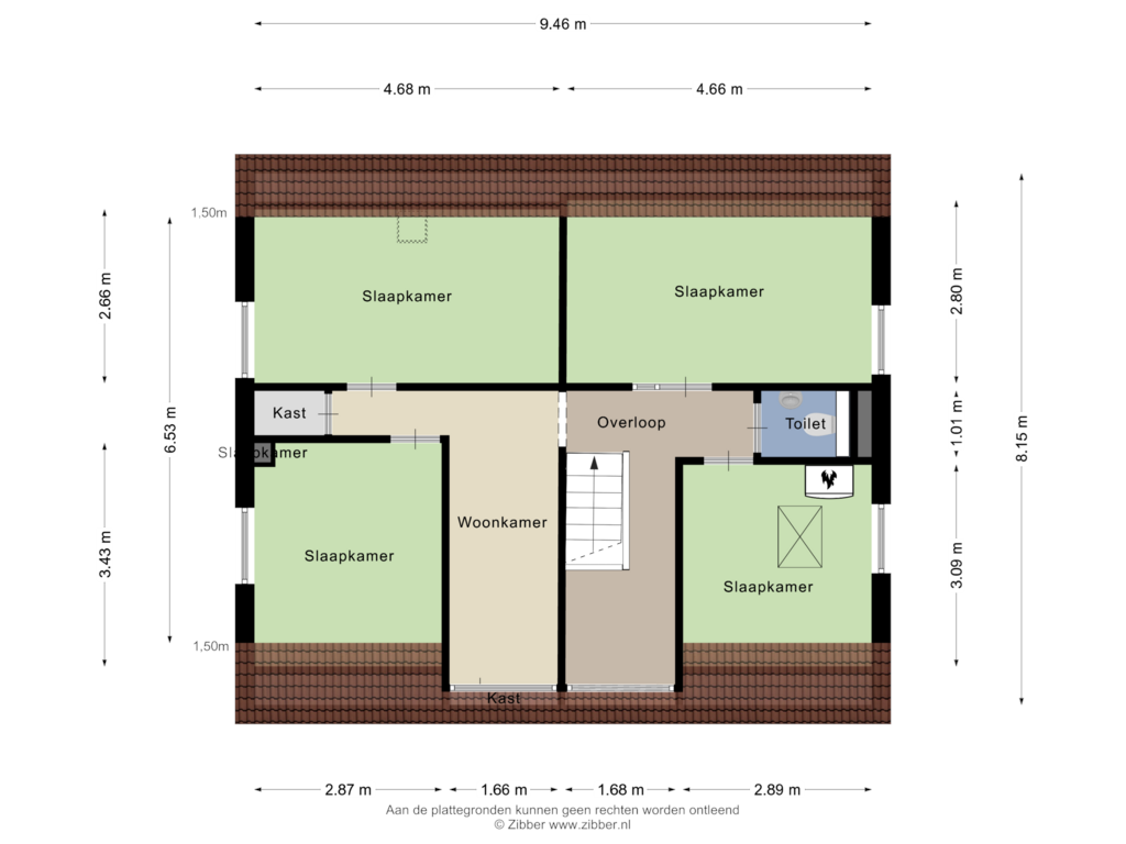 View floorplan of Eerste verdieping of Gronausestraat 133