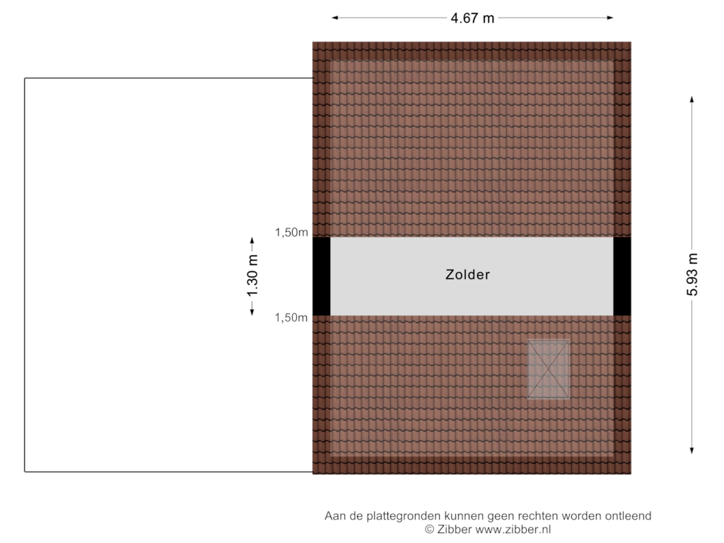 View floorplan of Zolder of Gronausestraat 133