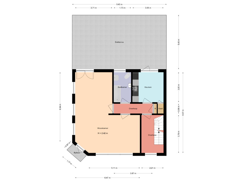 Bekijk plattegrond van 1e Verdieping van Prins Hendriklaan 314