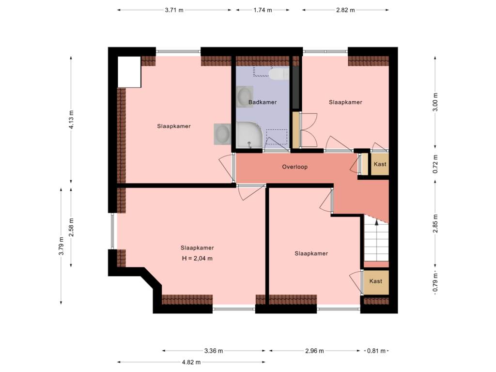 Bekijk plattegrond van 2e Verdieping van Prins Hendriklaan 314