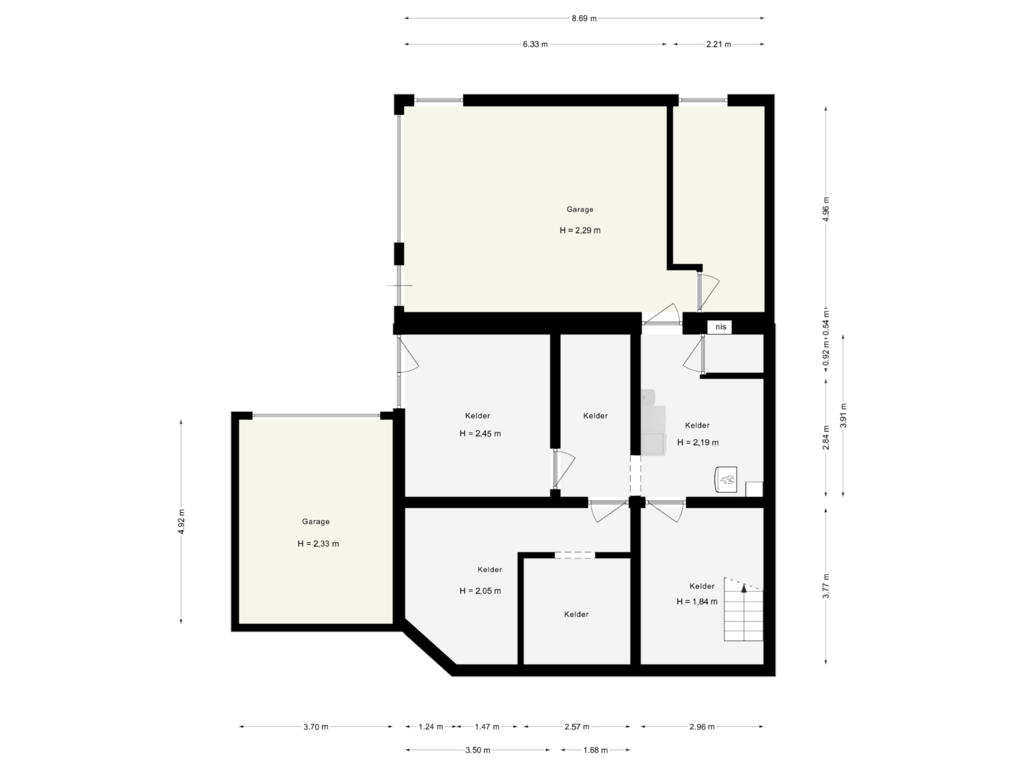 Bekijk plattegrond van Souterrain van Prins Hendriklaan 314