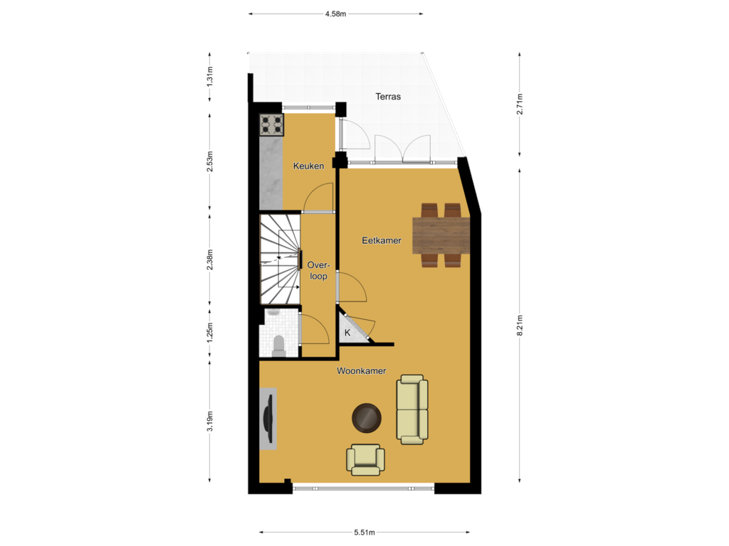 Bekijk plattegrond van 1e Verdieping van Gangetje 4